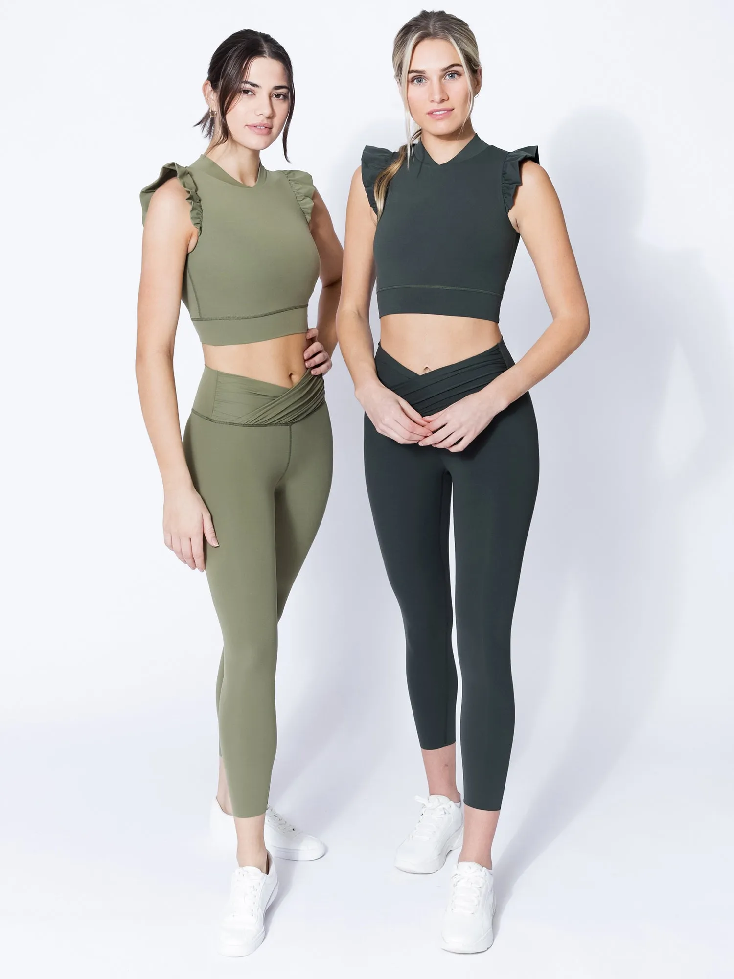 RUFFLED PURE TANK, SAGE