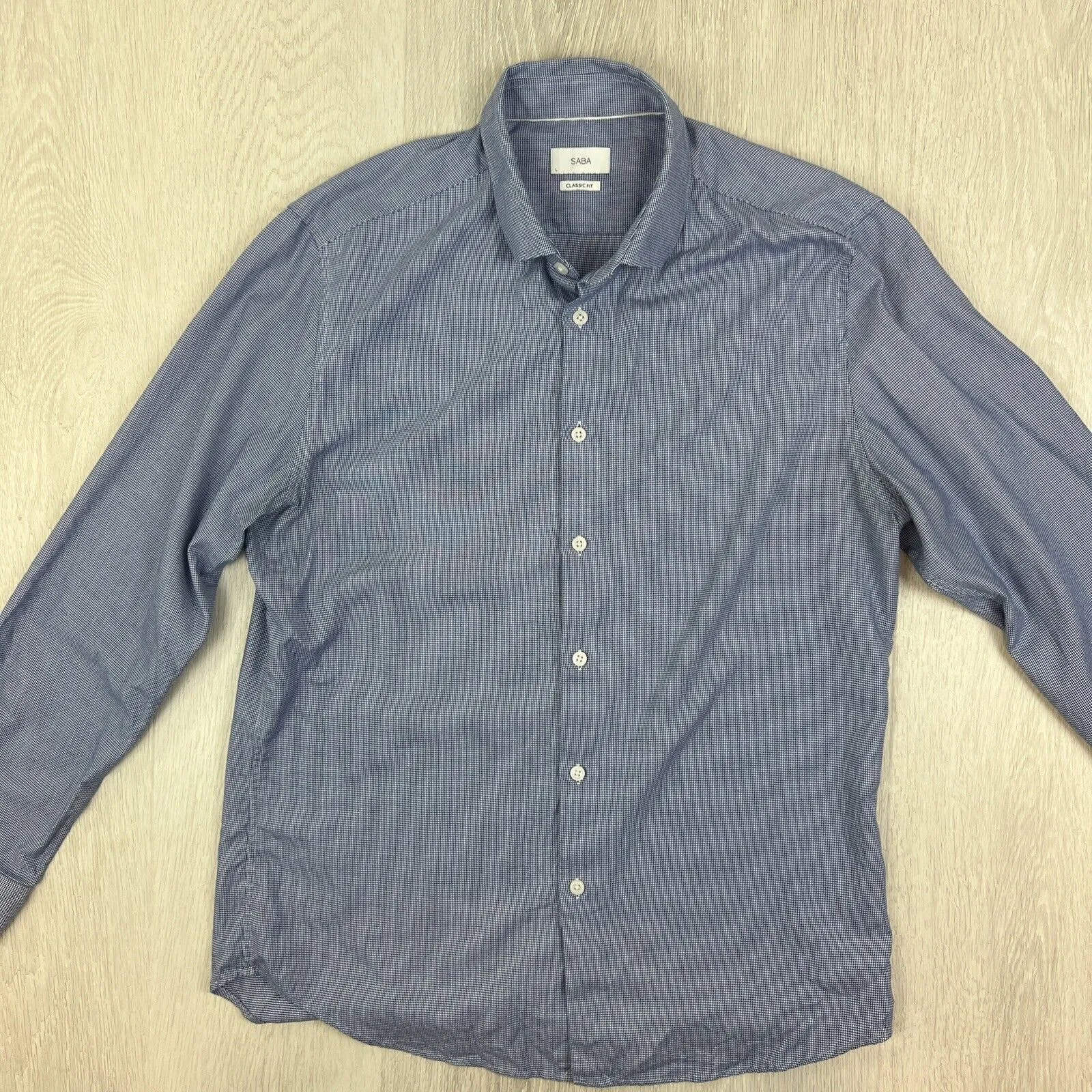 SABA Mens Blue Long Sleeve Button Up Shirt Size Large (2 Shirts)