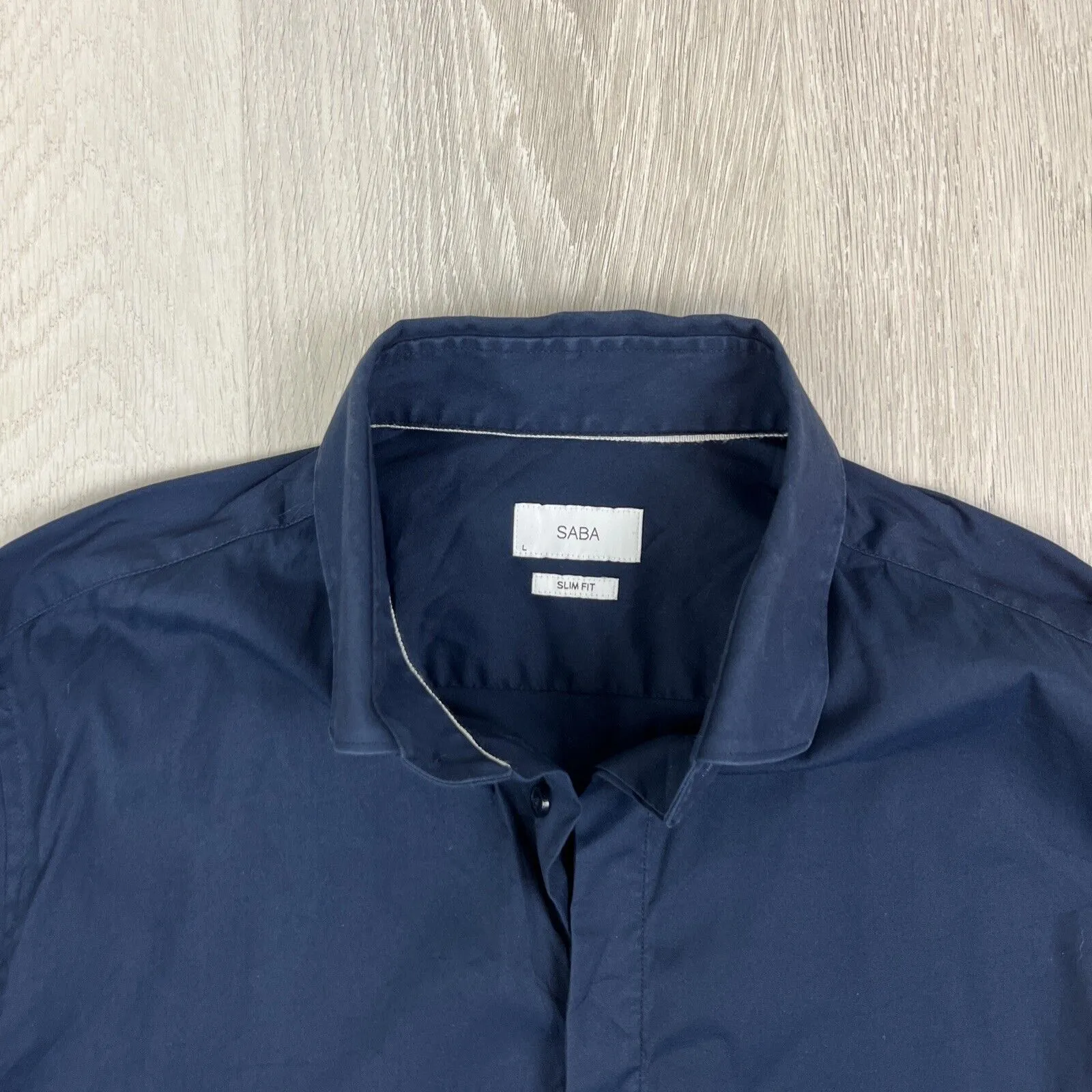 SABA Mens Blue Long Sleeve Button Up Shirt Size Large (2 Shirts)