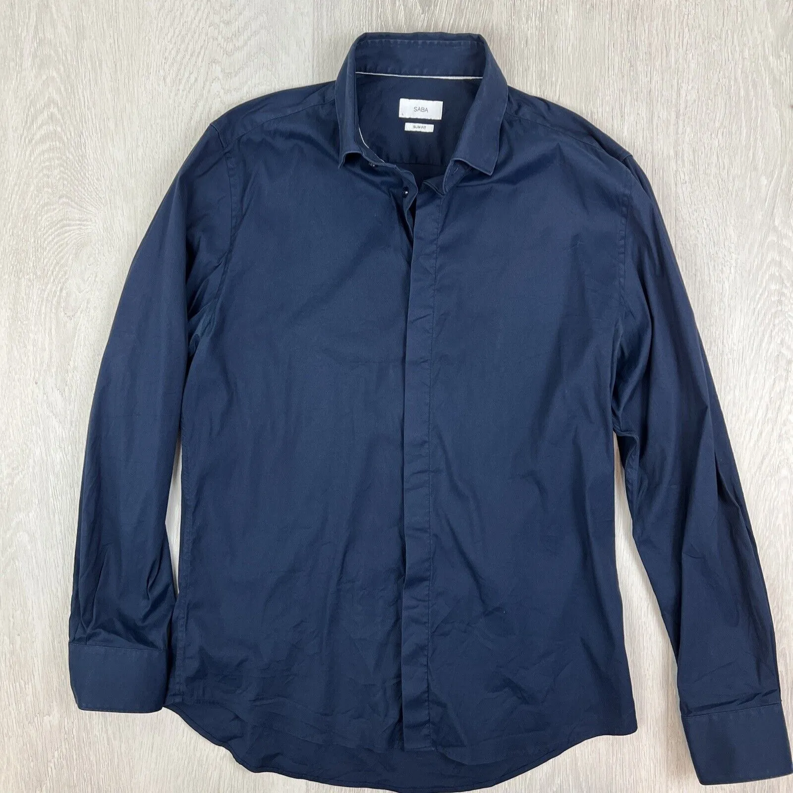 SABA Mens Blue Long Sleeve Button Up Shirt Size Large (2 Shirts)