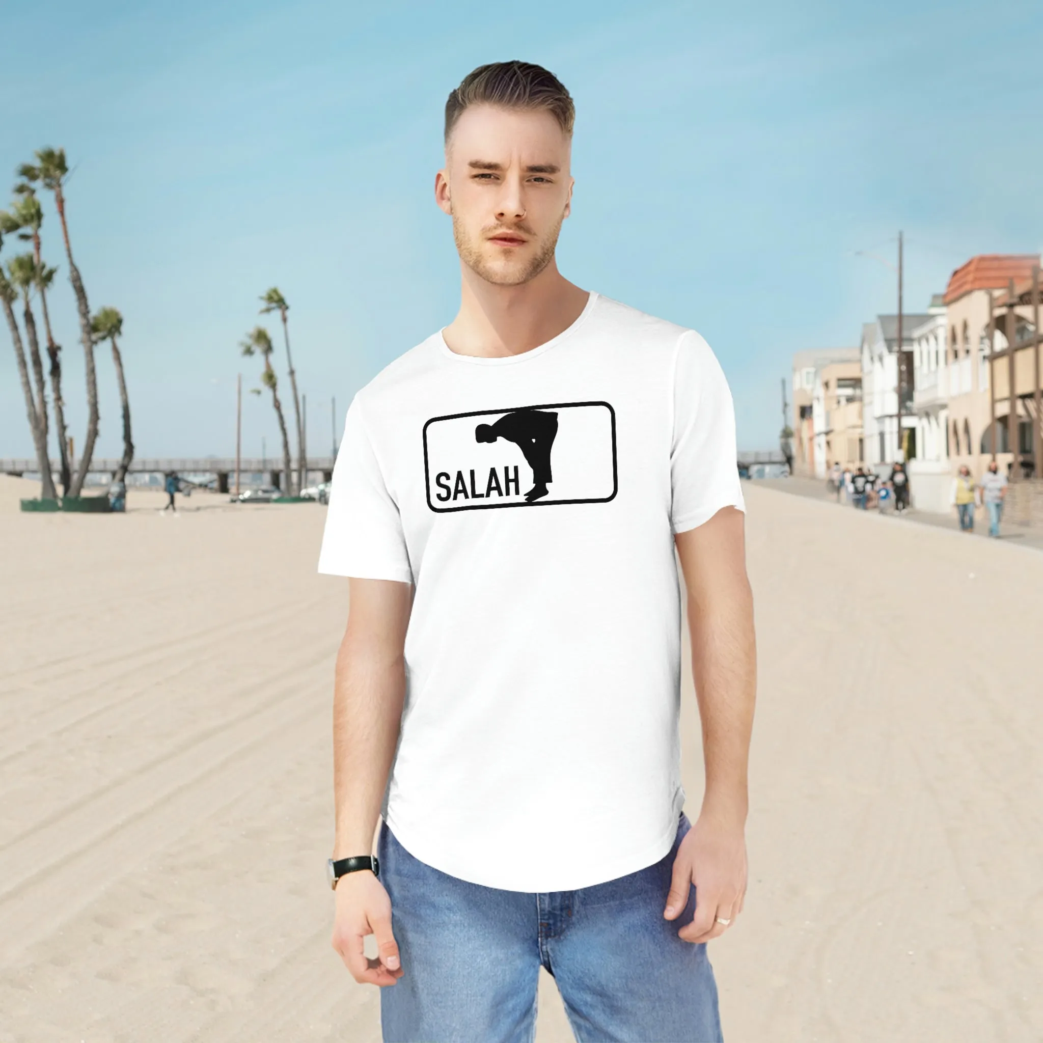 Salah Classic White Drop Scoop T-Shirt v1