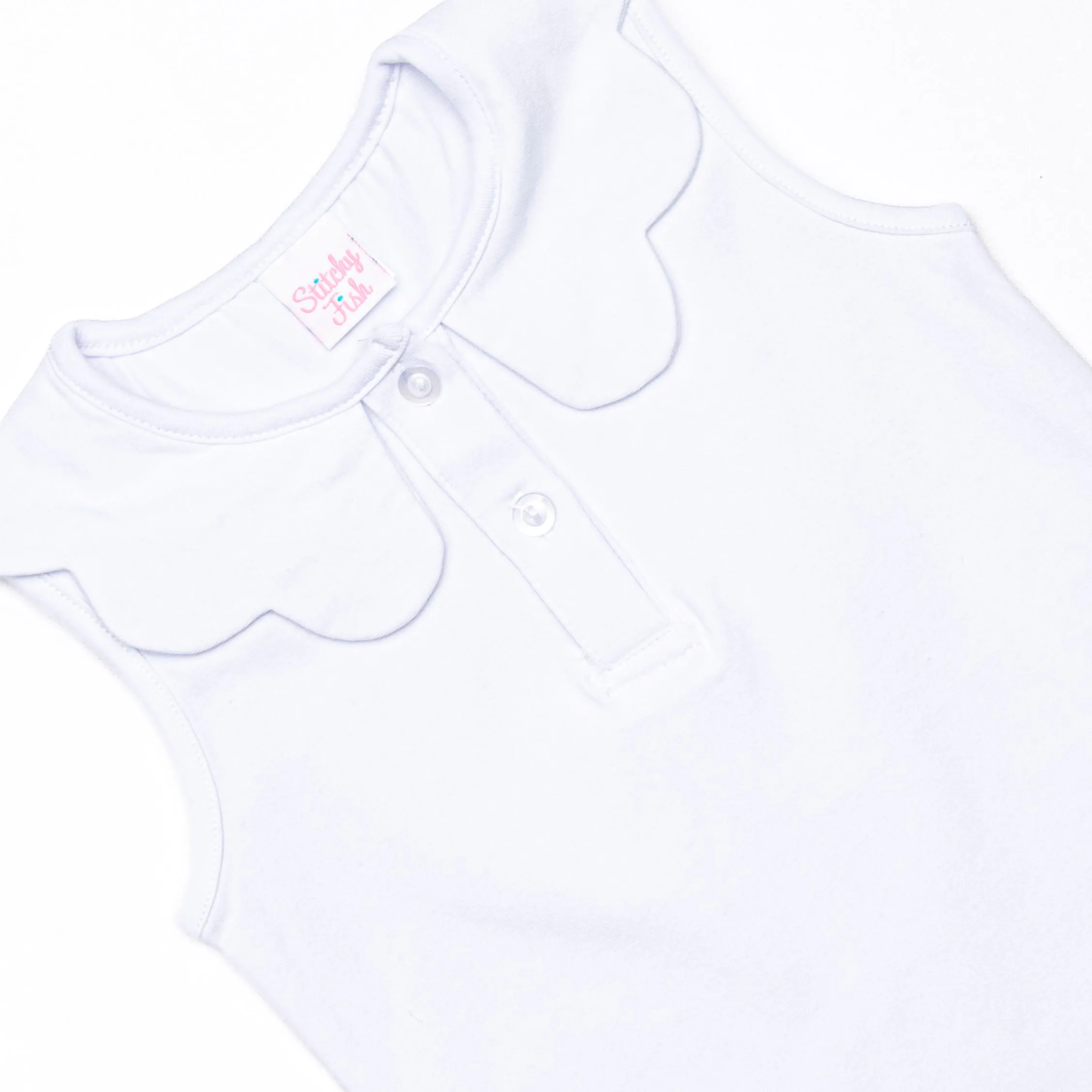 Samantha Scalloped Collar Sleeveless Top, (4 Colors)