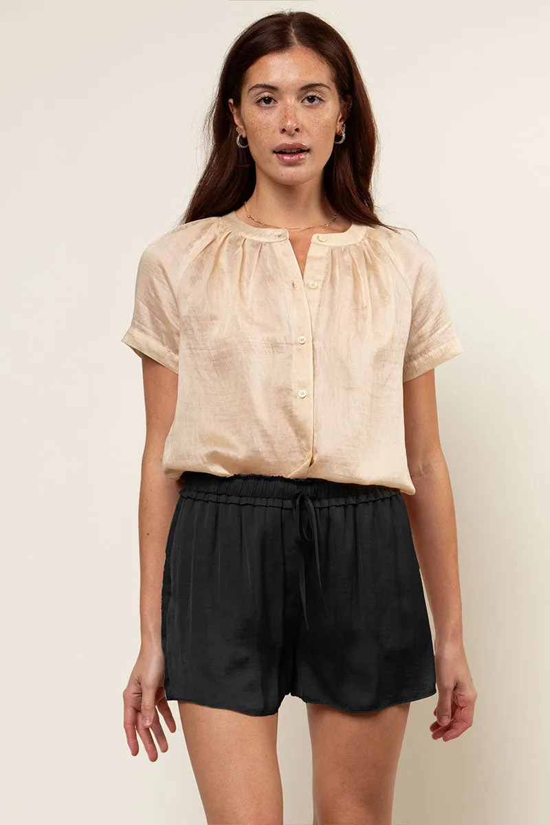 Satin Flowy Shorts With Elasticized Waist