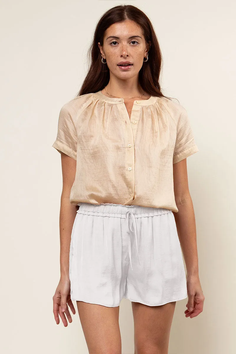 Satin Flowy Shorts With Elasticized Waist
