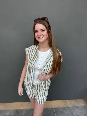 Savanna Stripe Linen Shorts