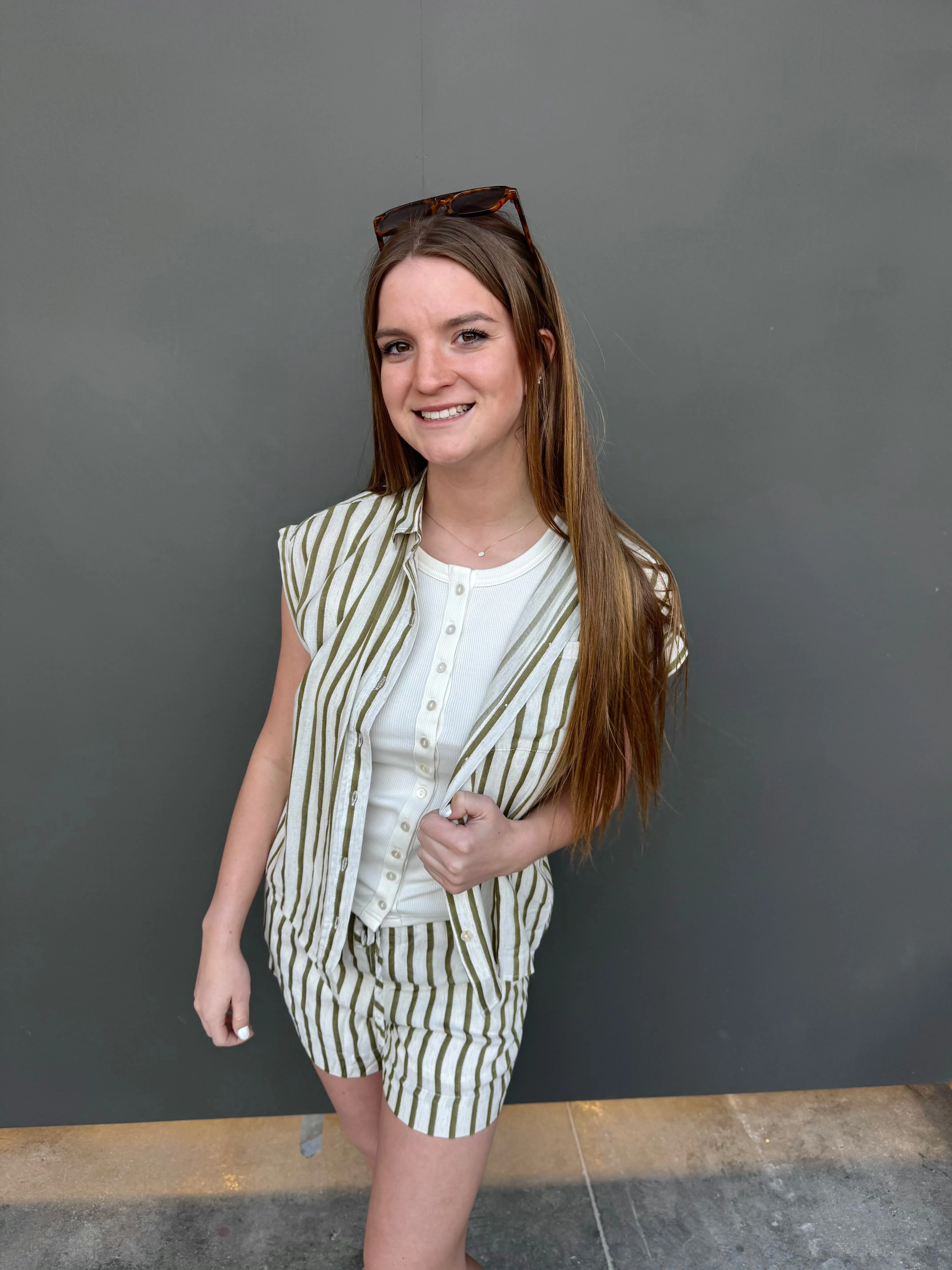 Savanna Stripe Linen Shorts