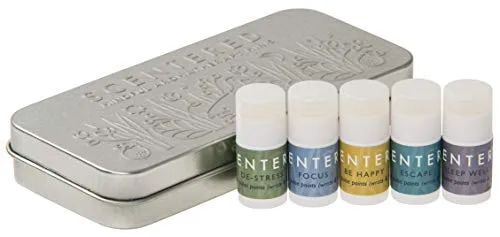 Scentered Aromatherapy Balm Mindful Minis Gift Set - Sleep Well, De Stress, Escape, Be Happy and Focus