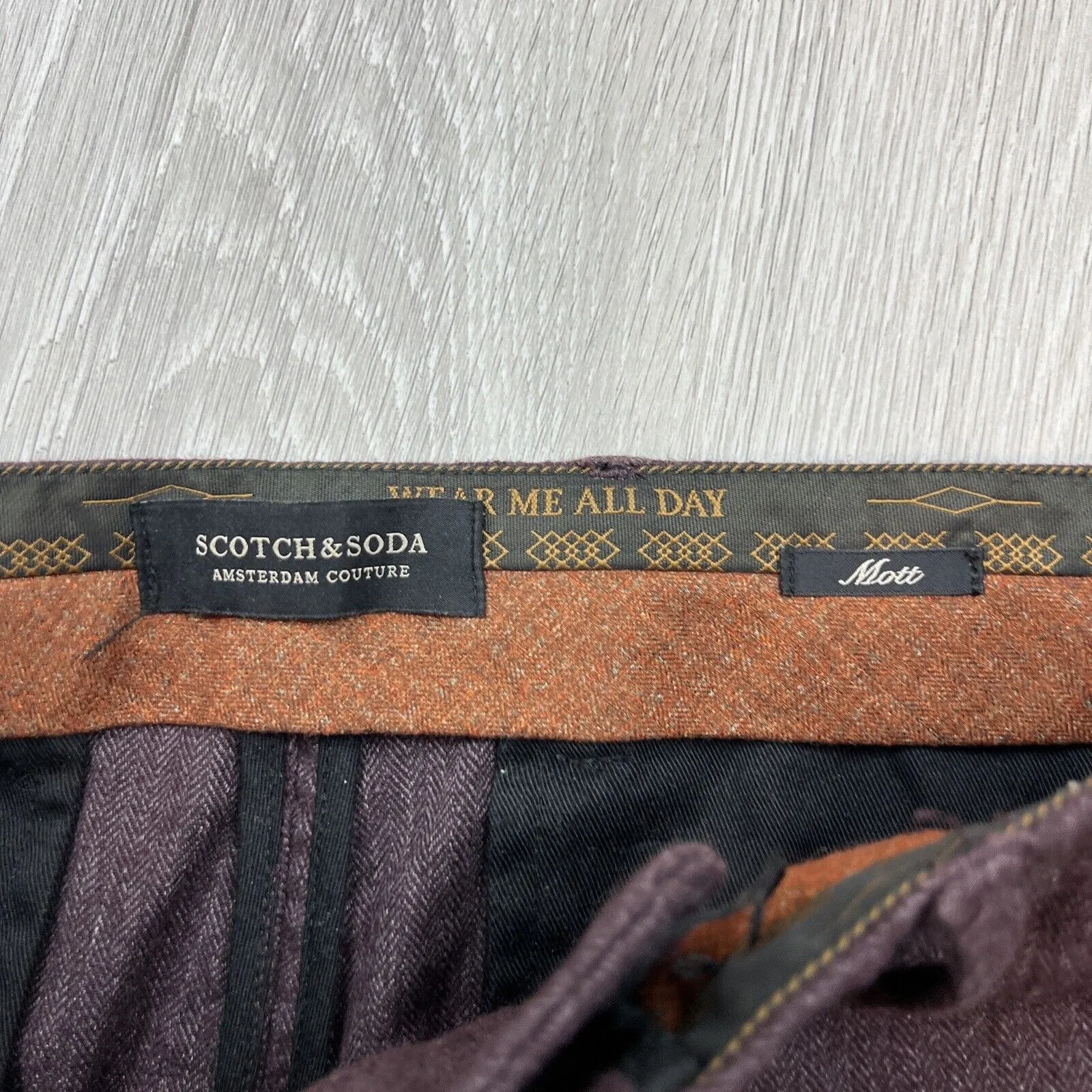 Scotch & Soda Mens Maroon 'Mott' Dress Pants Size 30/32