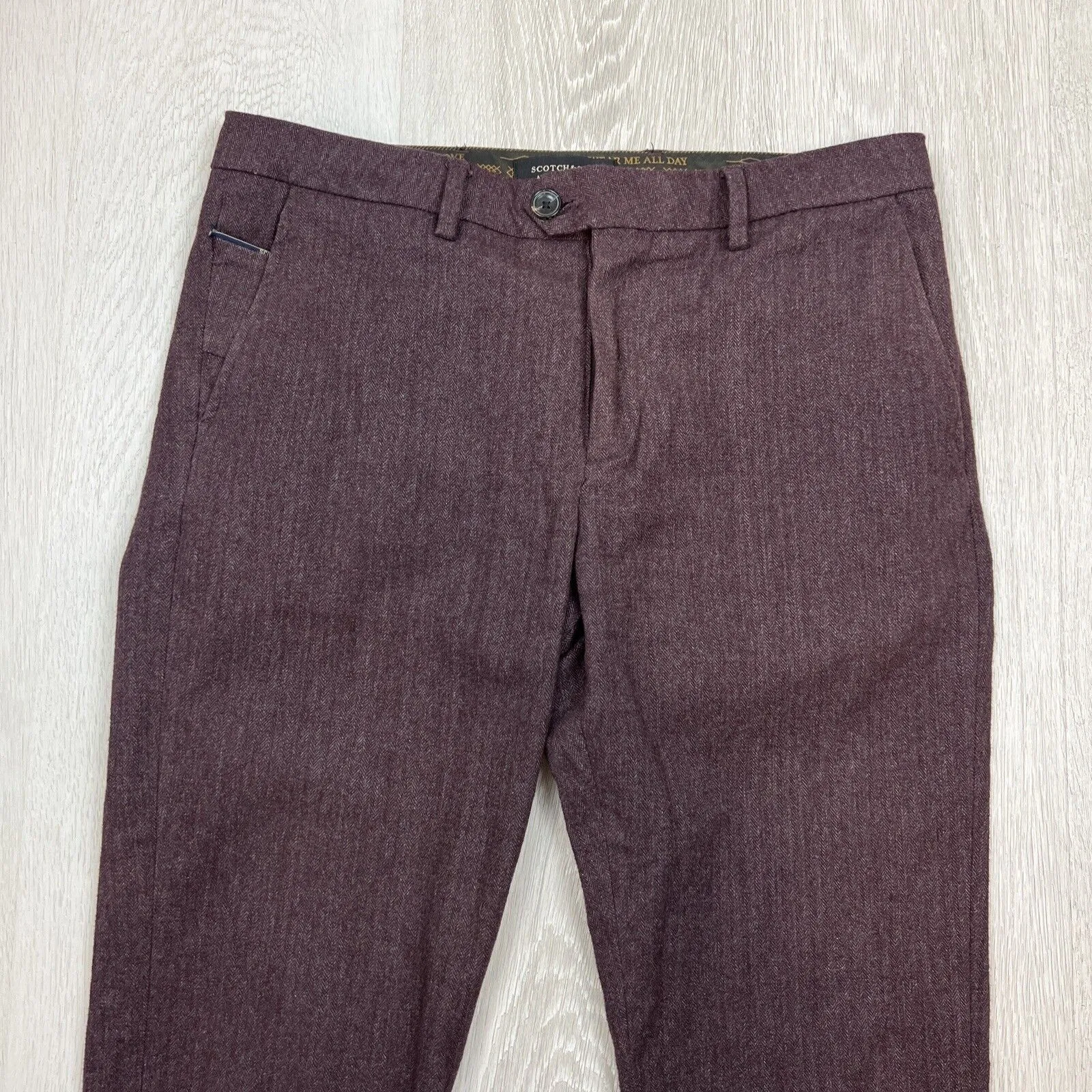 Scotch & Soda Mens Maroon 'Mott' Dress Pants Size 30/32
