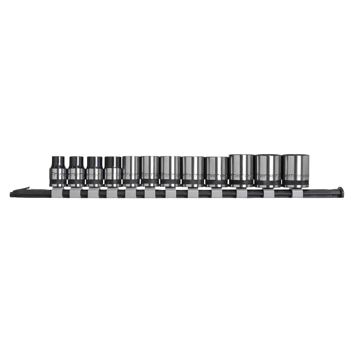 Sealey Premier Black Socket Set 12pc 3/8"Sq Drive Metric - Premier Black