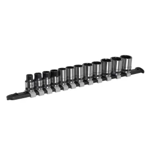 Sealey Premier Black Socket Set 12pc 3/8"Sq Drive Metric - Premier Black