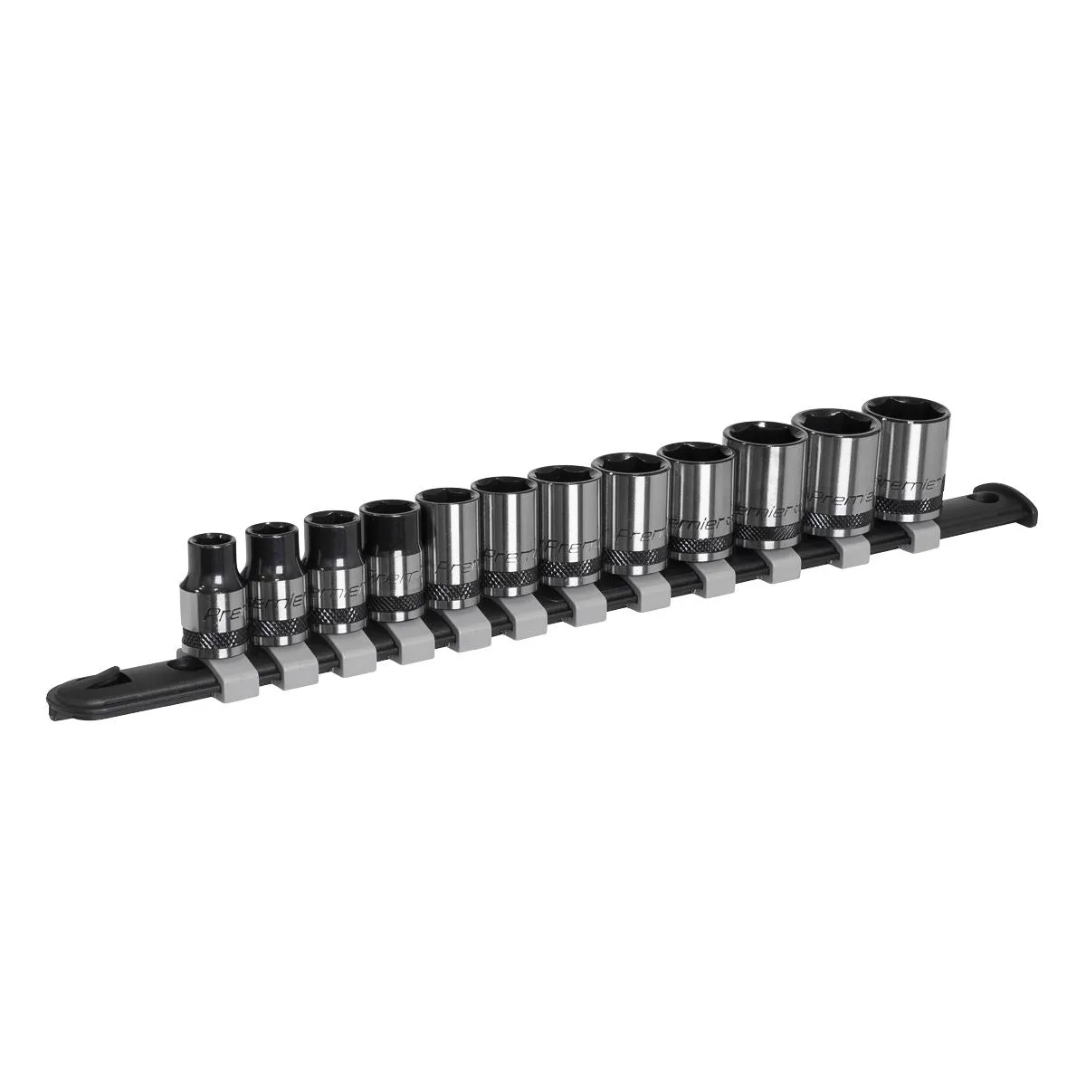 Sealey Premier Black Socket Set 12pc 3/8"Sq Drive Metric - Premier Black