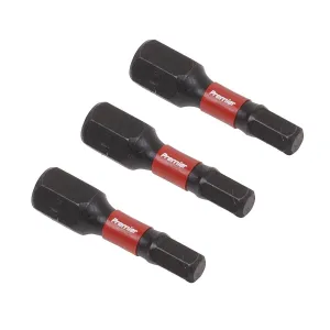 Sealey Premier Hex 4mm Impact Power Tool Bits 25mm - 3pc