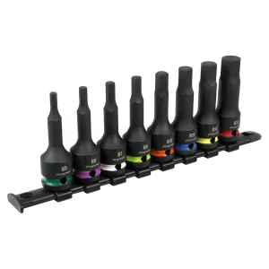Sealey Premier Hex Impact Socket Bit Set 8pc 1/2"Sq Drive