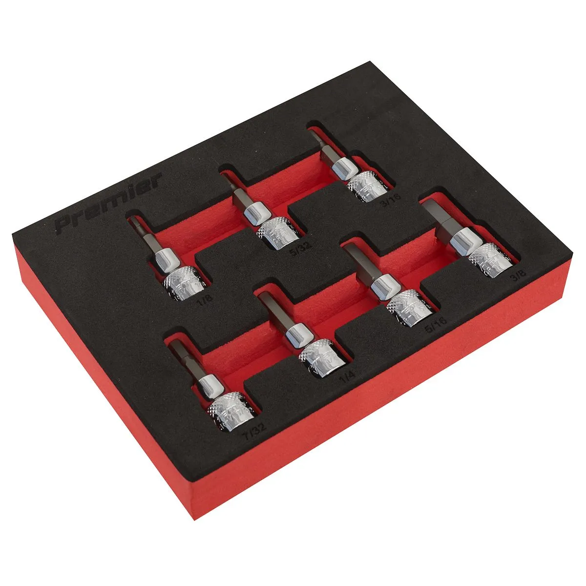 Sealey Premier Hex Socket Bit Set 7pc 3/8"Sq Drive - Imperial