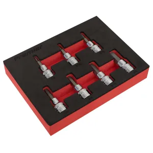 Sealey Premier Hex Socket Bit Set 7pc 3/8"Sq Drive - Imperial
