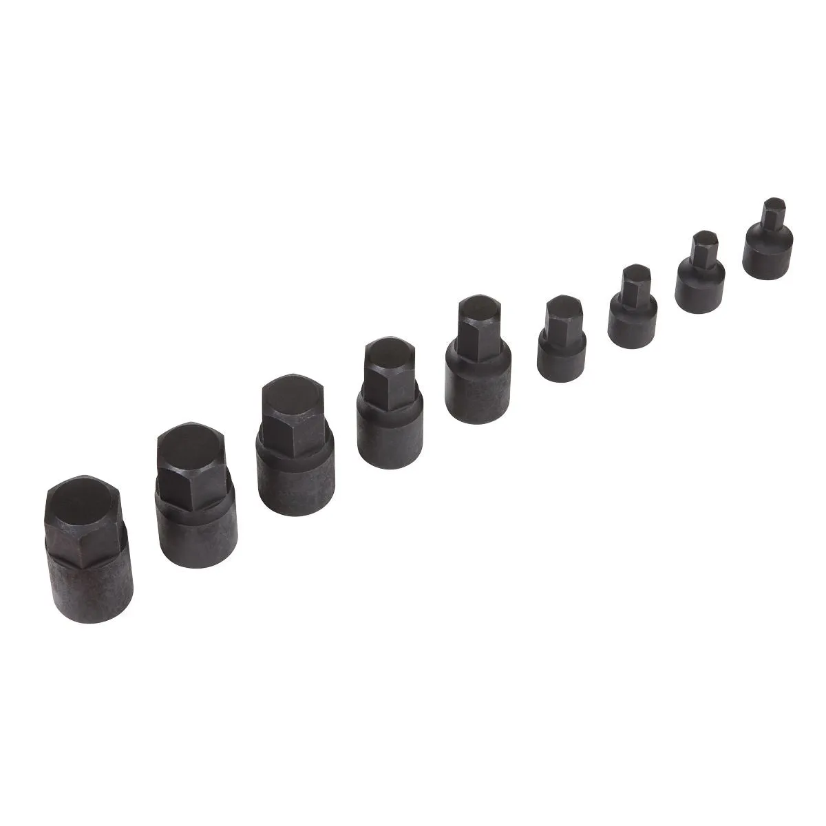 Sealey Premier Low Profile Impact Hex Socket Bit Set 1/4" & 3/8" Sq Drive 9pc - Metric