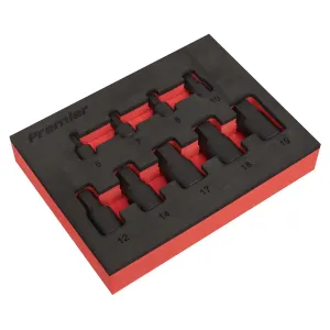 Sealey Premier Low Profile Impact Hex Socket Bit Set 1/4" & 3/8" Sq Drive 9pc - Metric