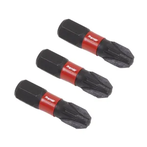 Sealey Premier Pozi #3 Impact Power Tool Bits 25mm - 3pc