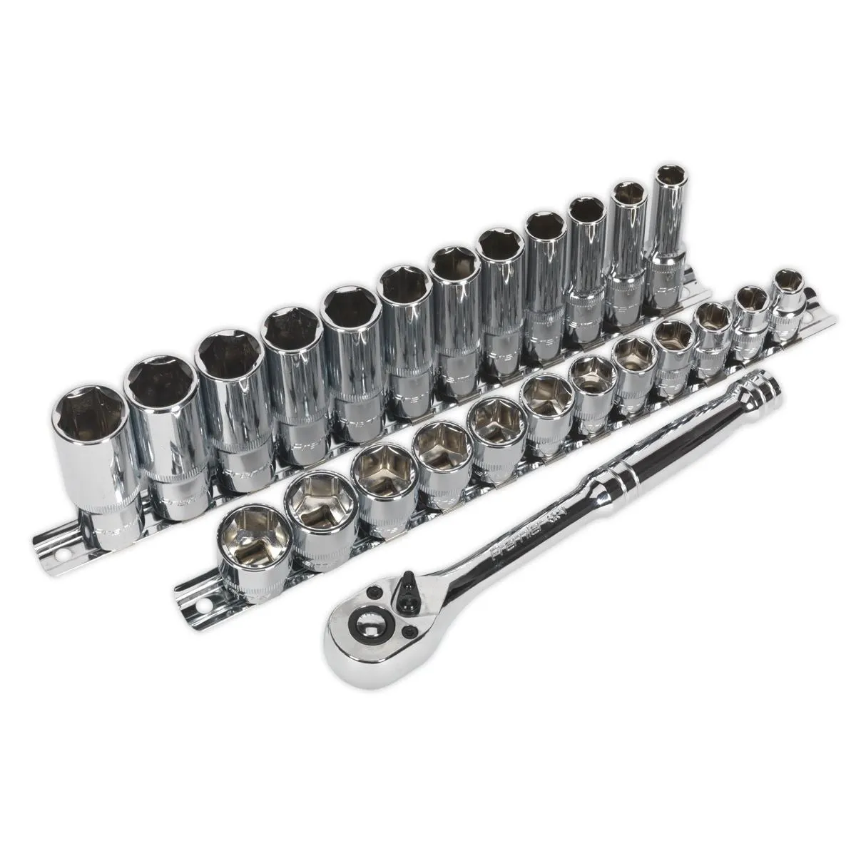 Sealey Premier Ratchet Wrench & Socket Set 25pc 3/8"Sq Drive