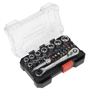 Sealey Premier Socket & Bit Set 1/4"Sq Drive Colour-Coded 31pc