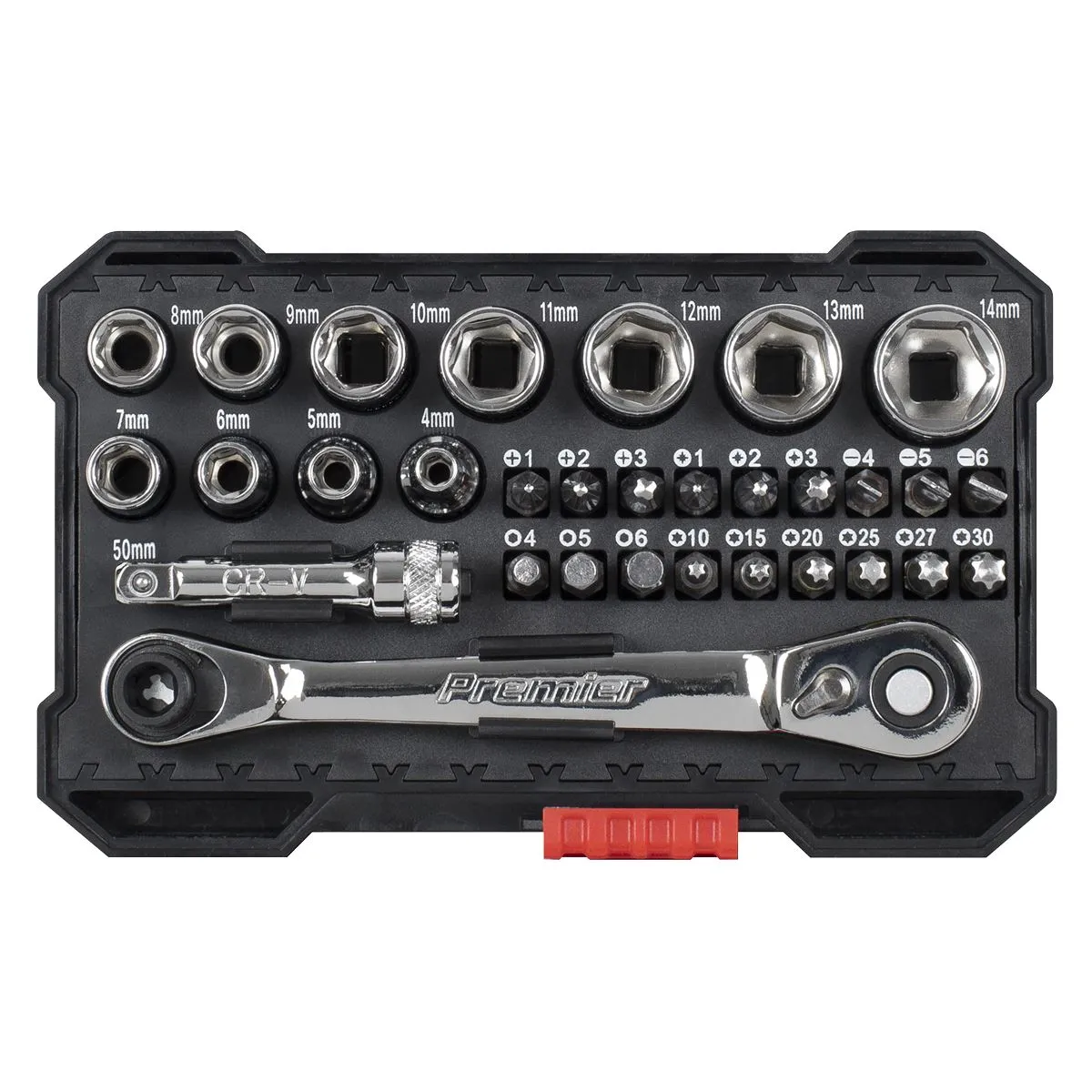 Sealey Premier Socket & Bit Set 1/4"Sq Drive Colour-Coded 31pc