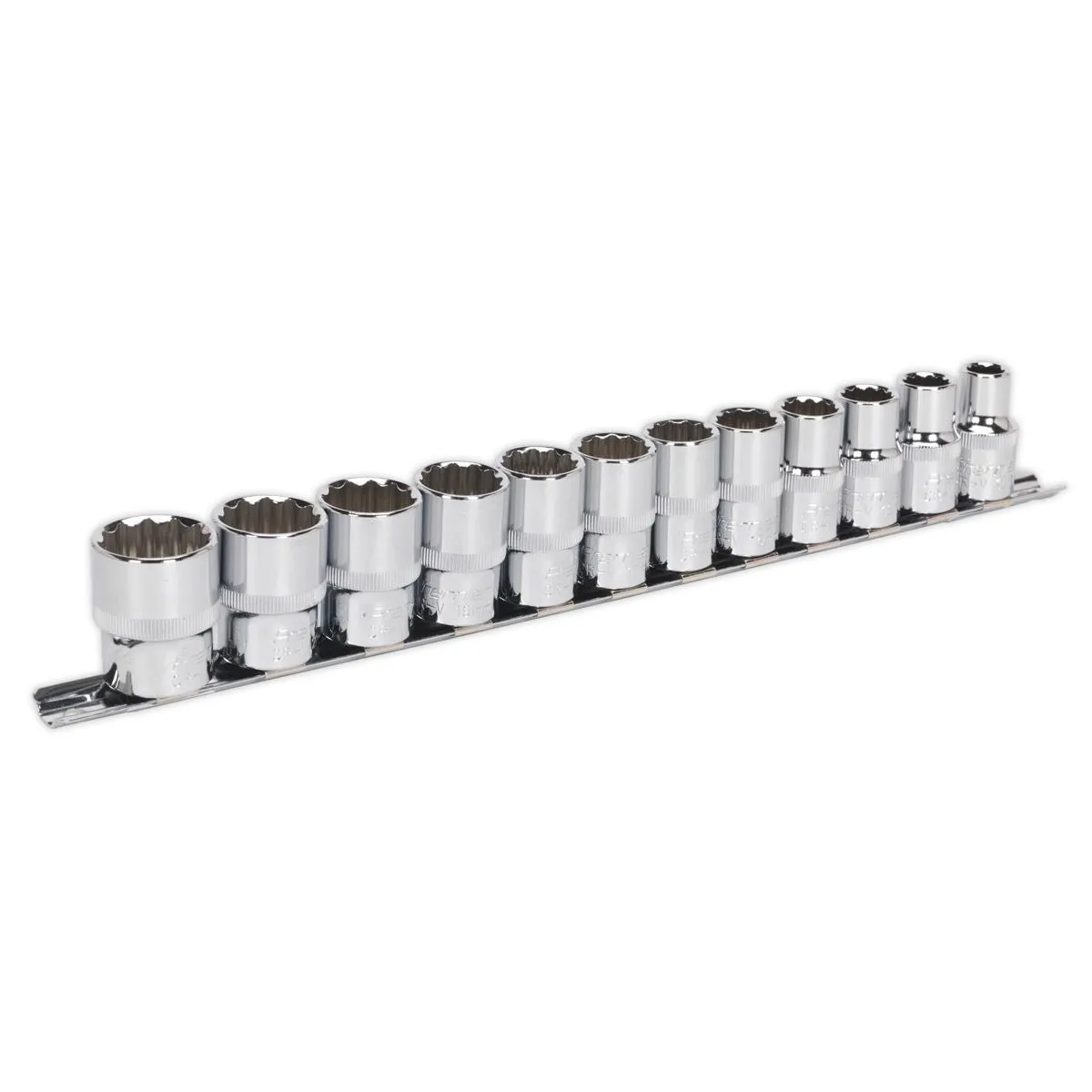 Sealey Premier Socket Set 12pc 1/2"Sq Drive 12pt WallDrive® Metric