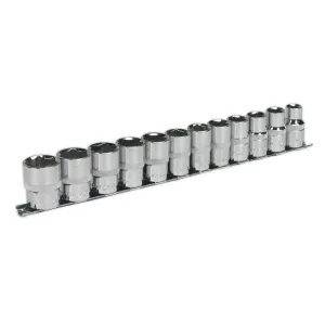 Sealey Premier Socket Set 12pc 1/2"Sq Drive 6pt WallDrive® Metric