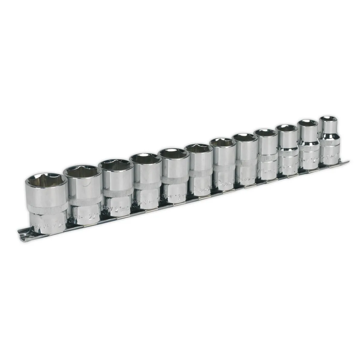 Sealey Premier Socket Set 12pc 1/2"Sq Drive 6pt WallDrive® Metric