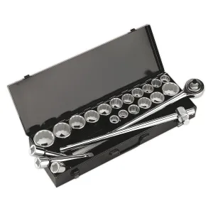 Sealey Premier Socket Set 22pc 3/4"Sq Drive 12-point WallDrive®