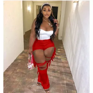 Sexy Red Hearted Jeans