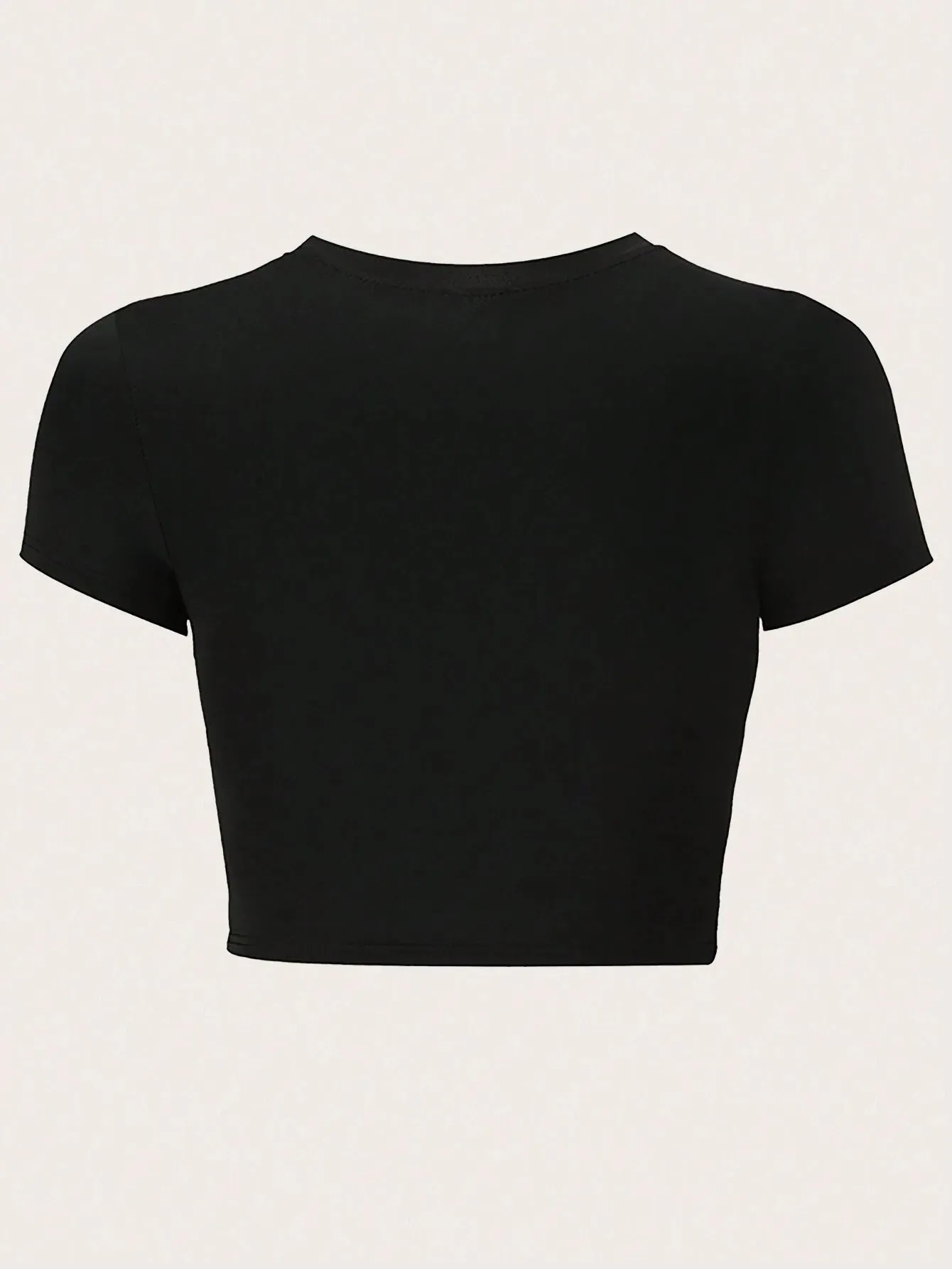SHEIN TRNDY Women Simple Printed Crop Top Slim Fit T-Shirt GOD'S FAVORITE Graphic Tees Women Tops