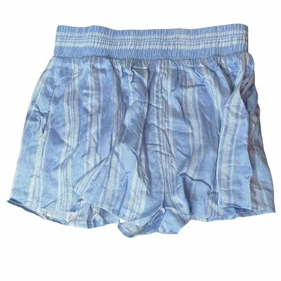 Show Me Your Mumu Serena Smocked Shorts Blue and White Size Small