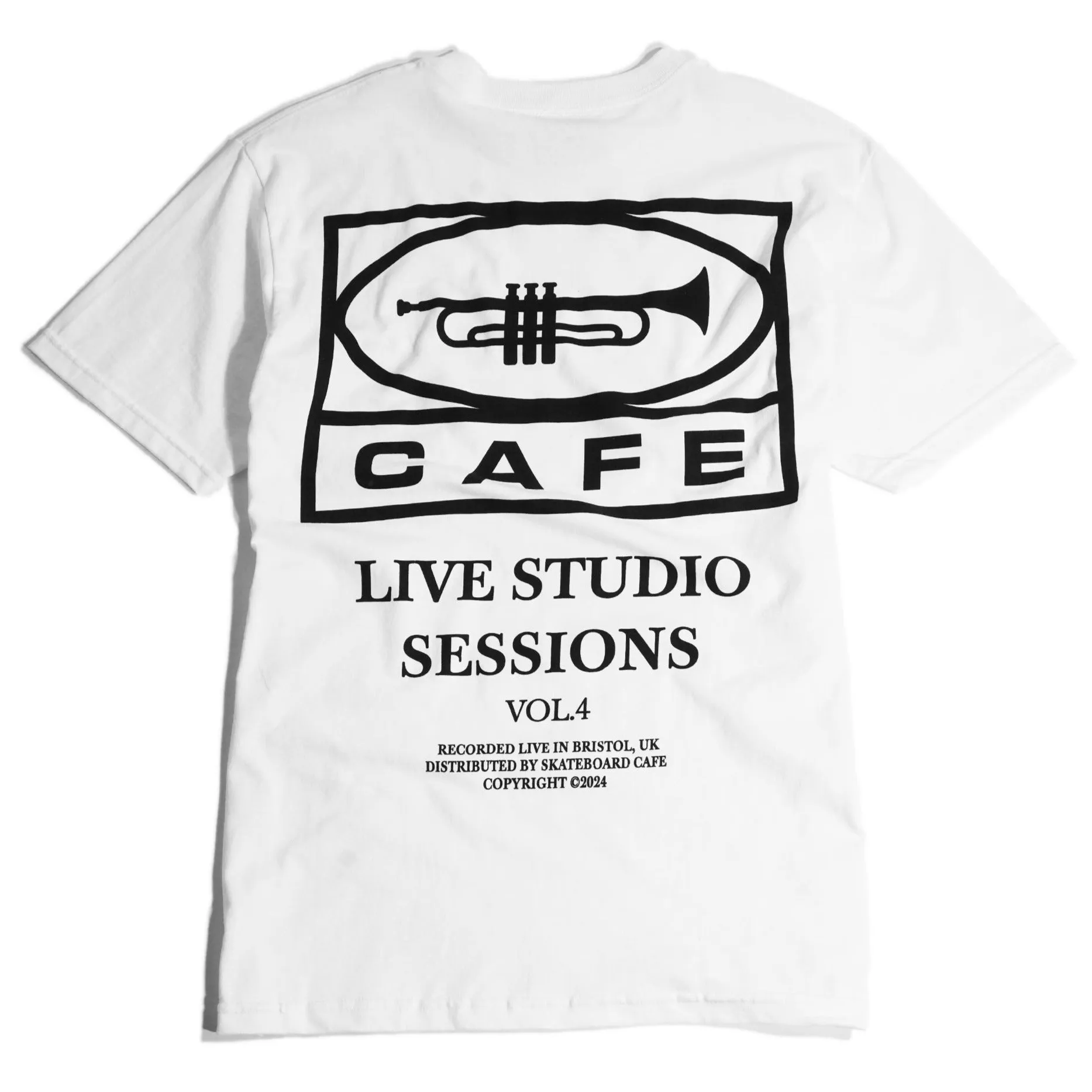 Skateboard Cafe 45 T-Shirt | White & Black