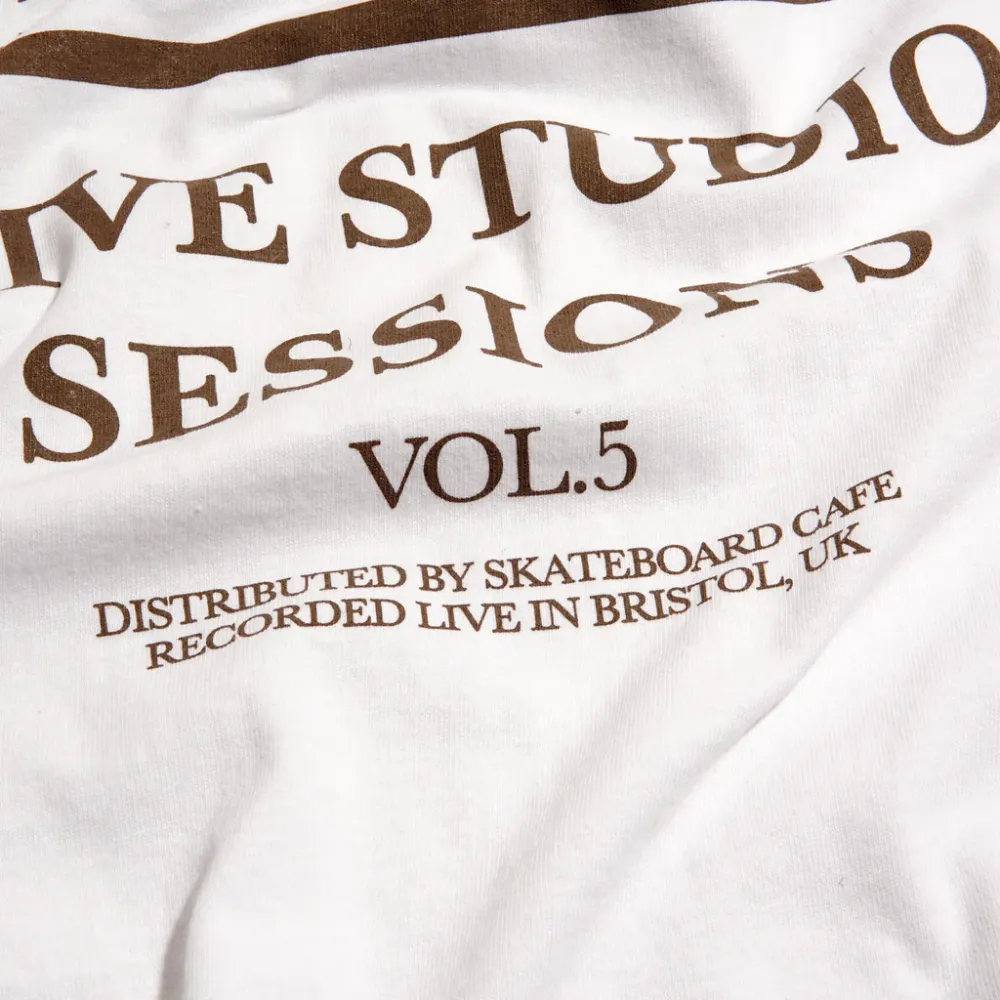 Skateboard Cafe 45 T-Shirt | White & Coffee