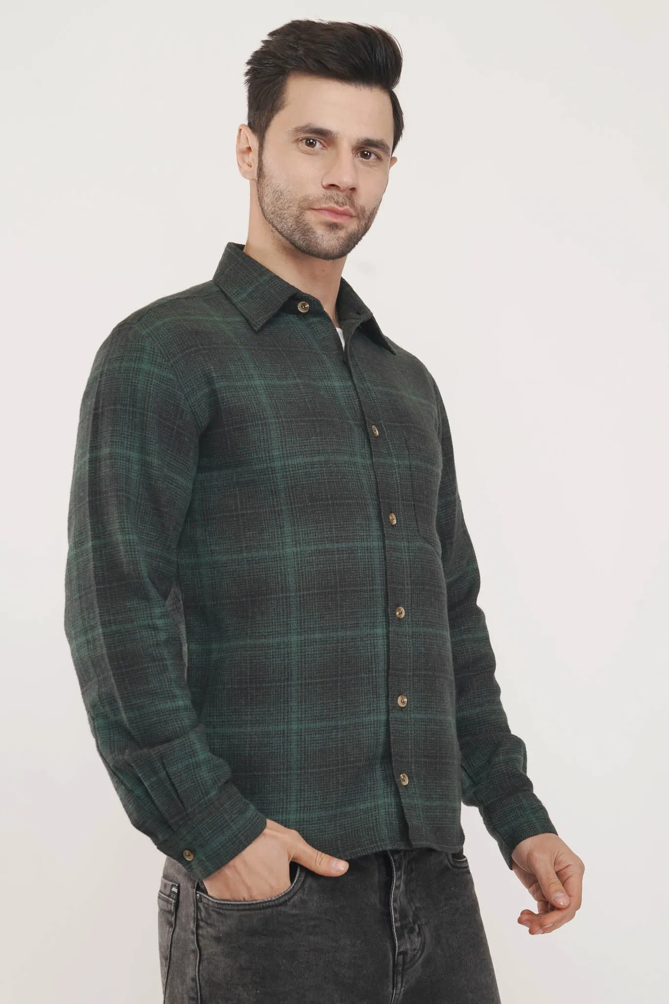 Sleek Noble  | Green & Black Checkered Shirt