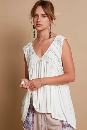 Sleeveless Knit Top in Ivory