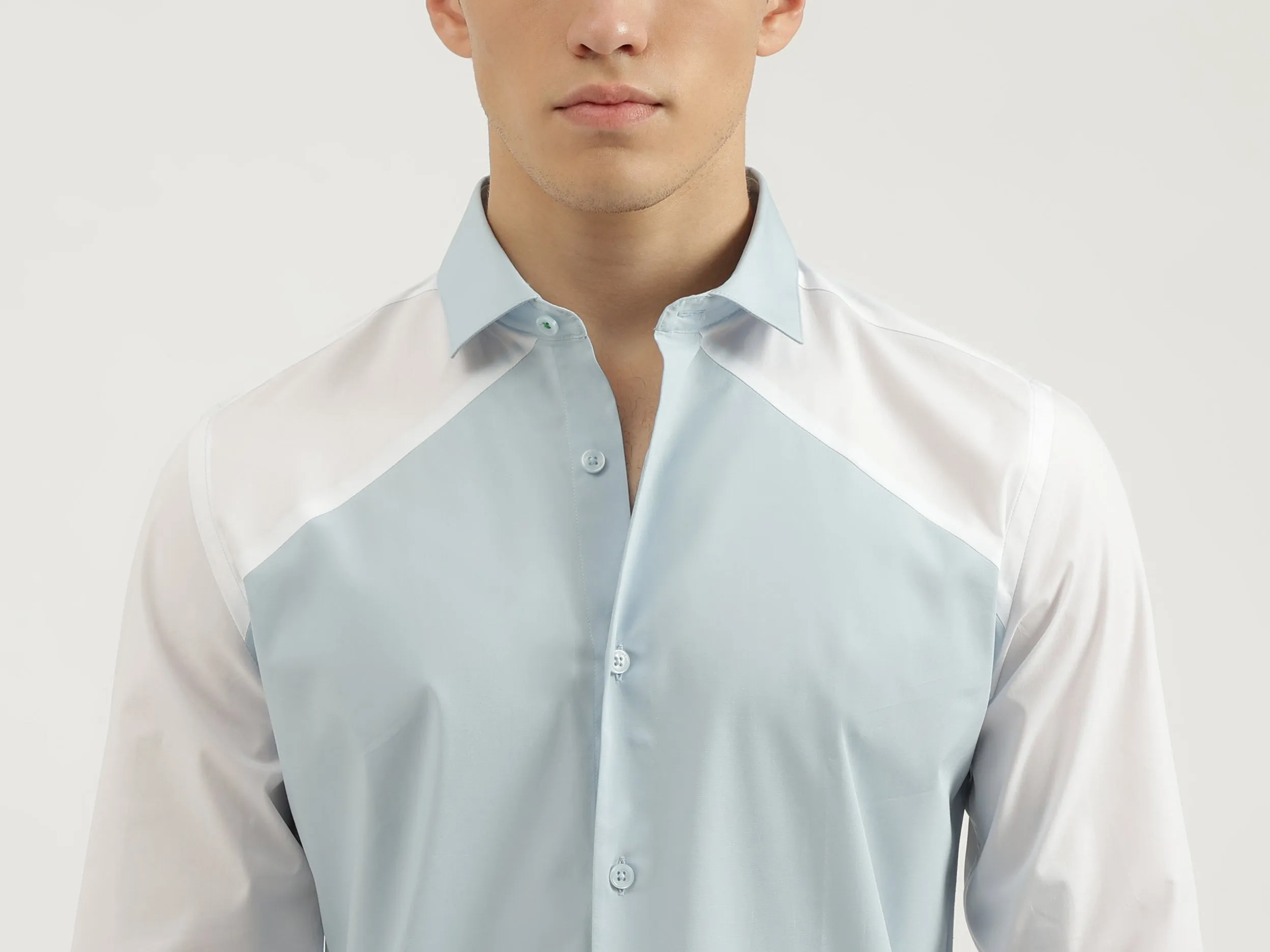 Slim Fit Cut Away Collar Solid Shirts