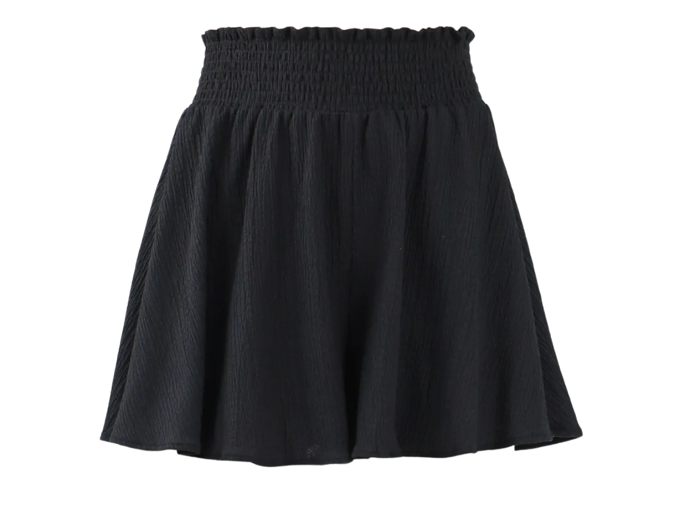Smocked Flowy Shorts -Black