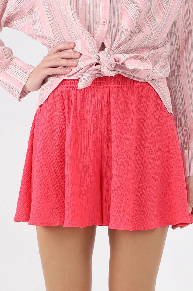 Smocked Flowy Shorts -Black