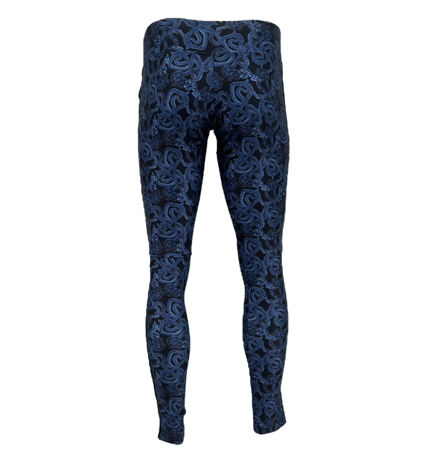 Snake Pant with Velvet Piping - Blue