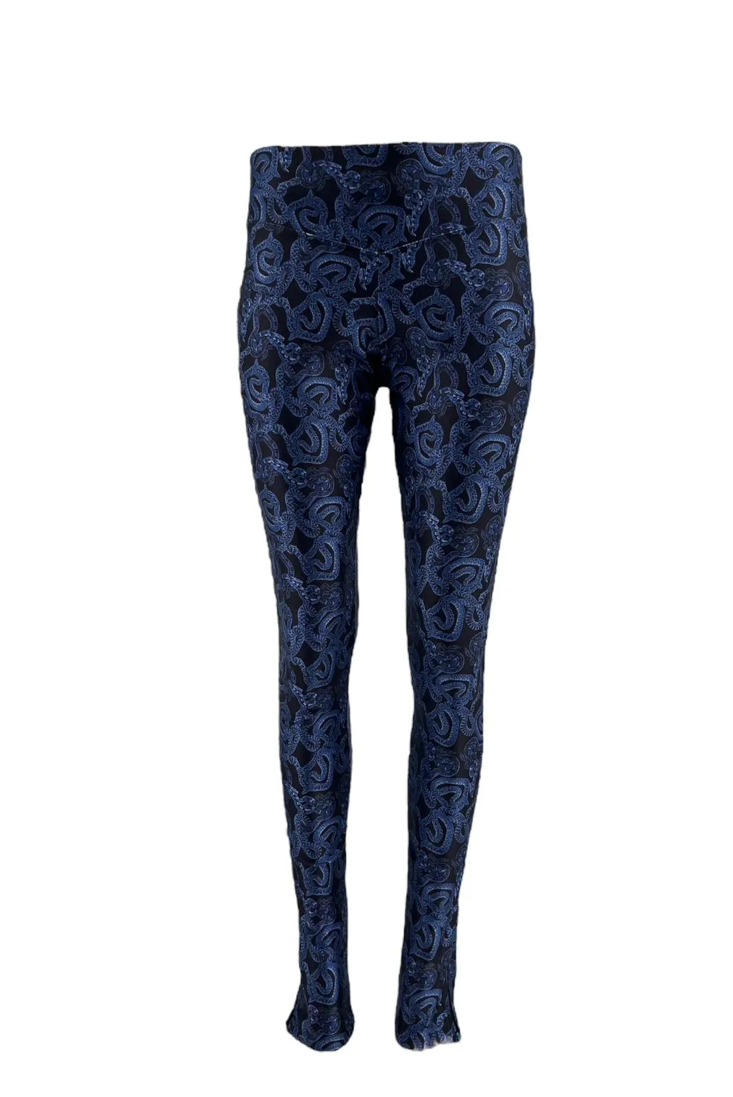 Snake Pant with Velvet Piping - Blue