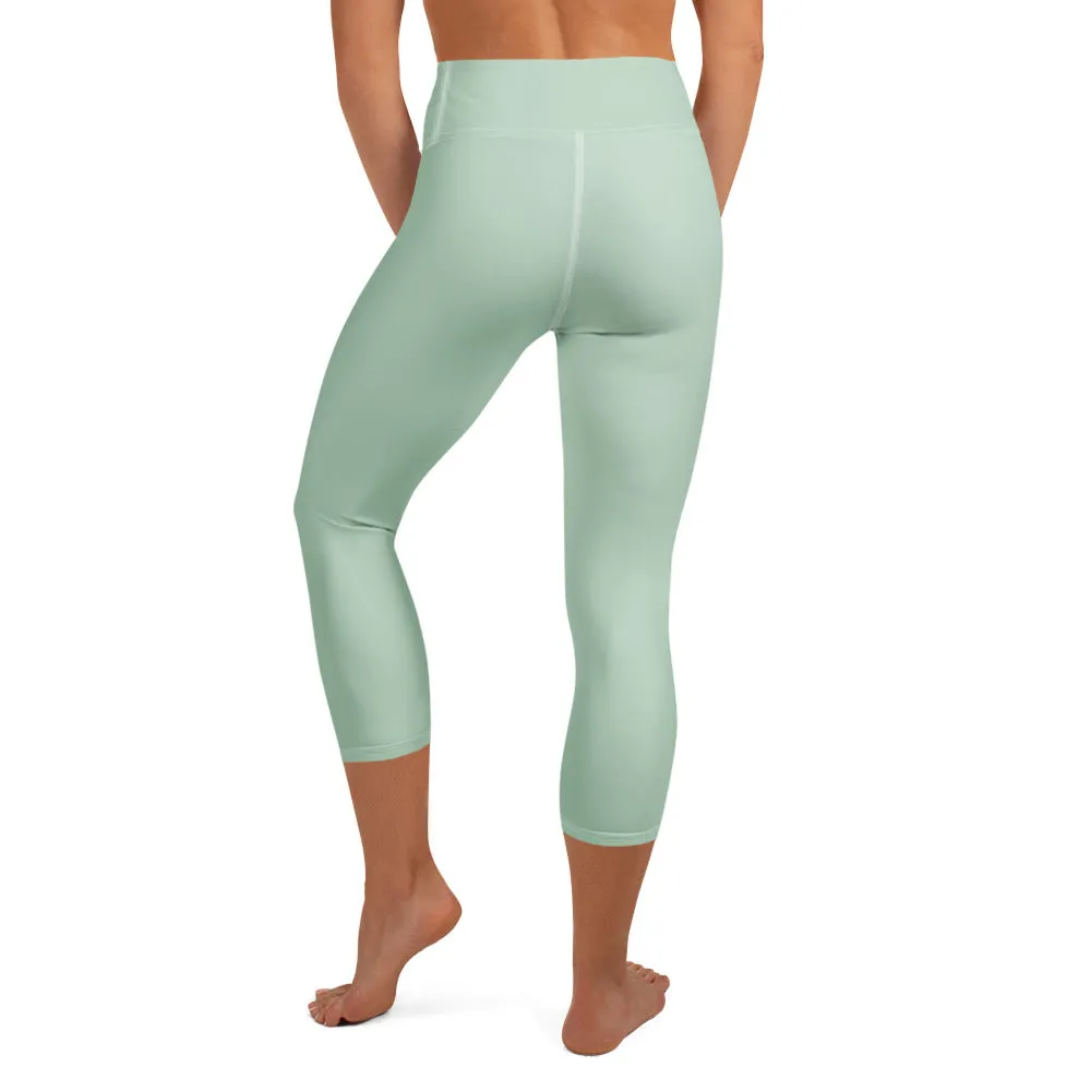 Soft Green Capri Yoga  Leggings