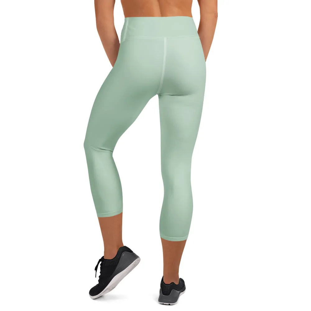 Soft Green Capri Yoga  Leggings