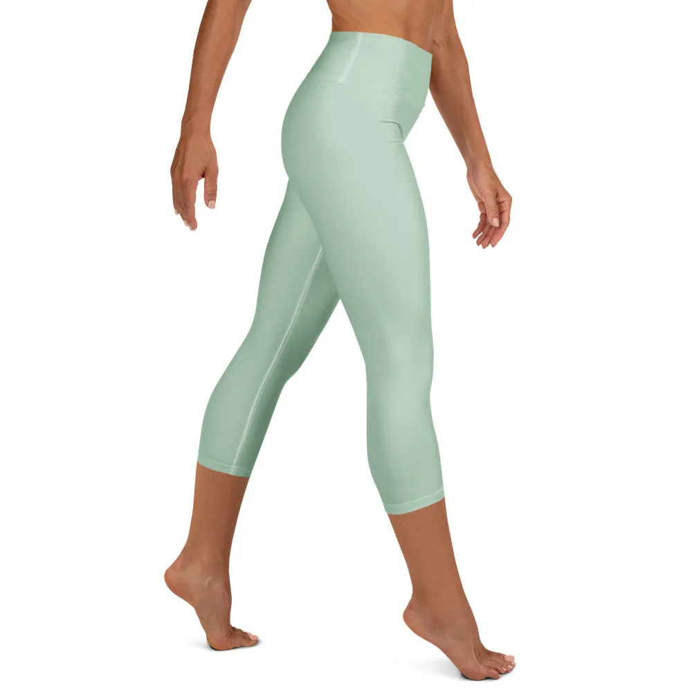 Soft Green Capri Yoga  Leggings