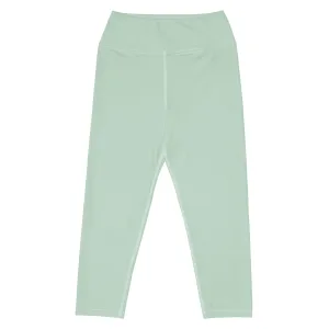 Soft Green Capri Yoga  Leggings