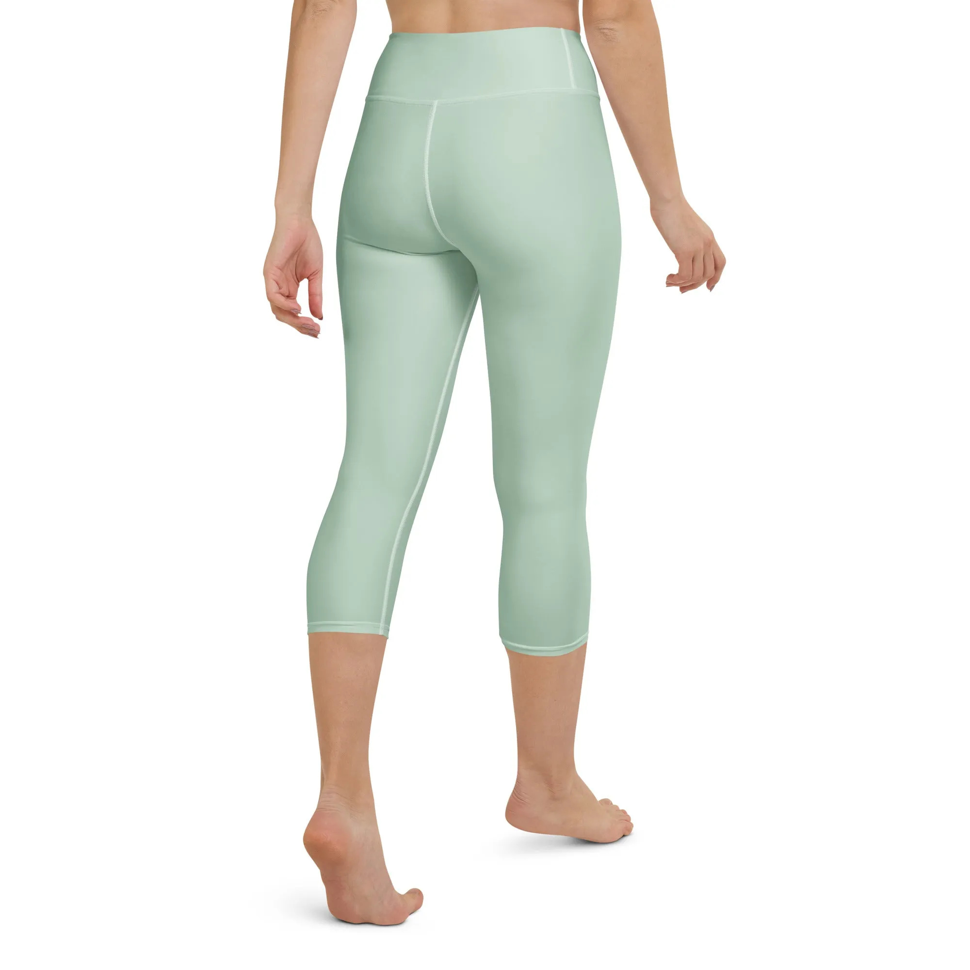 Soft Green Capri Yoga  Leggings