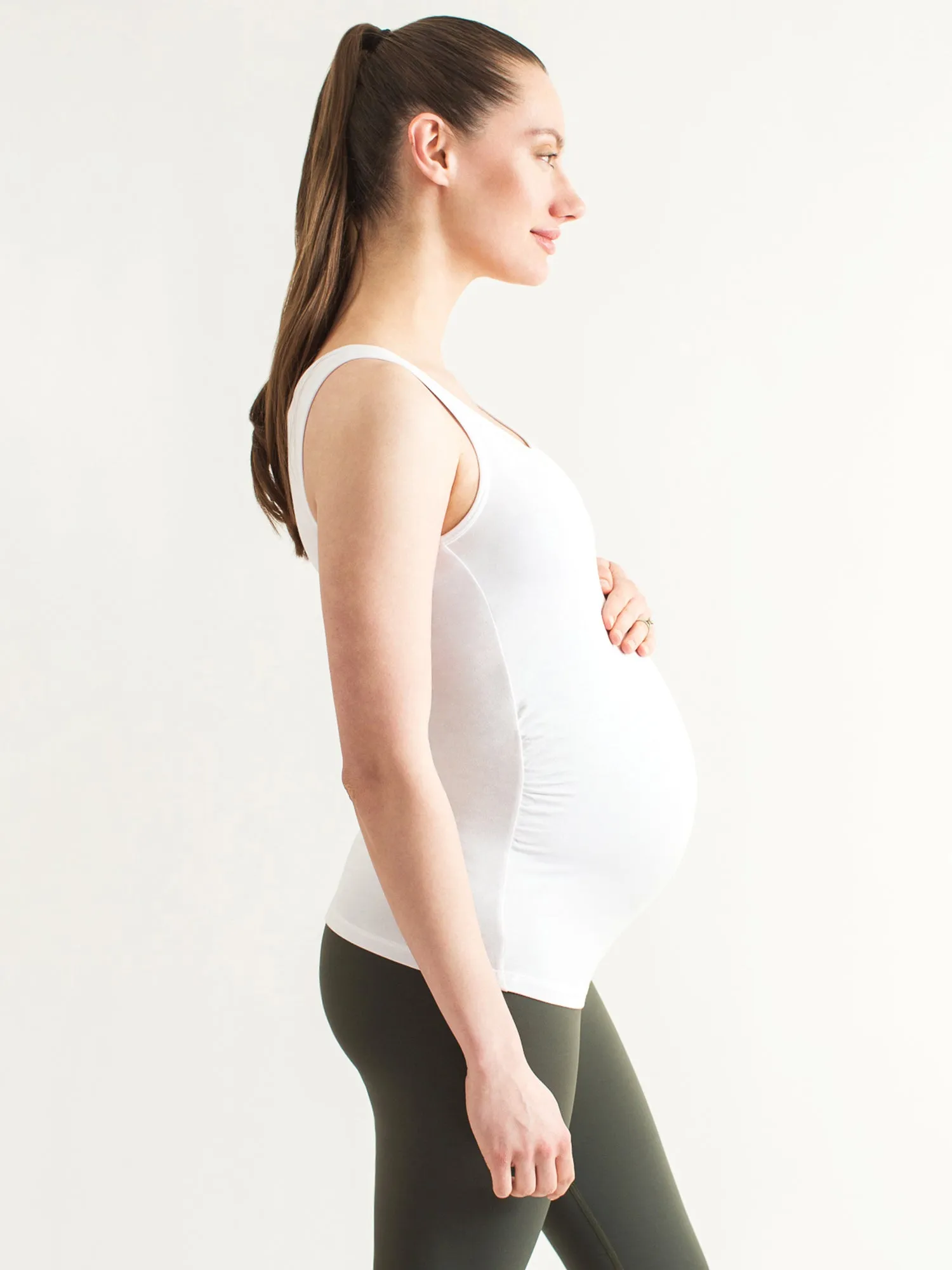 SOFT STRETCH MATERNITY TANK, WHITE