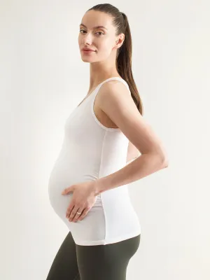 SOFT STRETCH MATERNITY TANK, WHITE