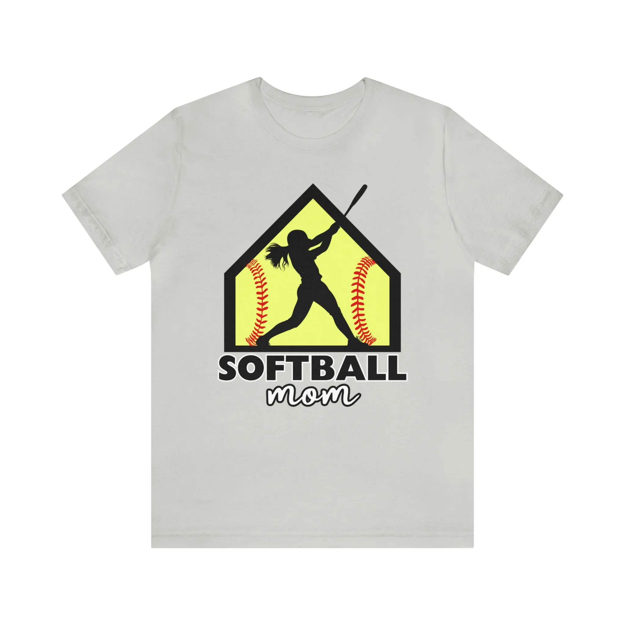 Softball Mom with base Short Sleeve Tee